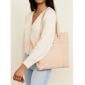 Cole Haan Stella Tote Blush Pink Buttery Soft Leather 15" x 13" x 2.5" $298